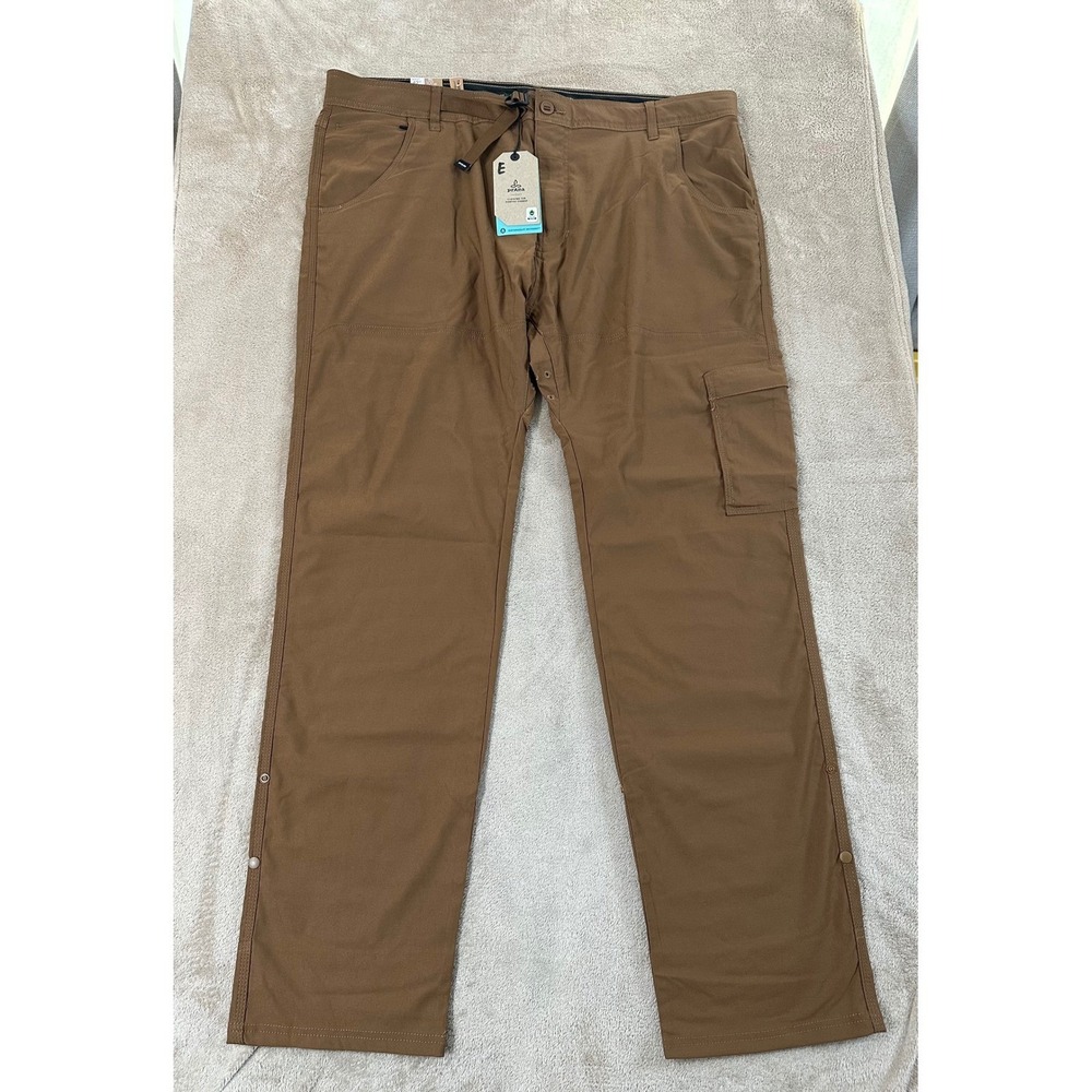 Prana Stretch Zion Slim Fit Pants II Men Size 42x34 Brown Cargo Pant Hiking NEW